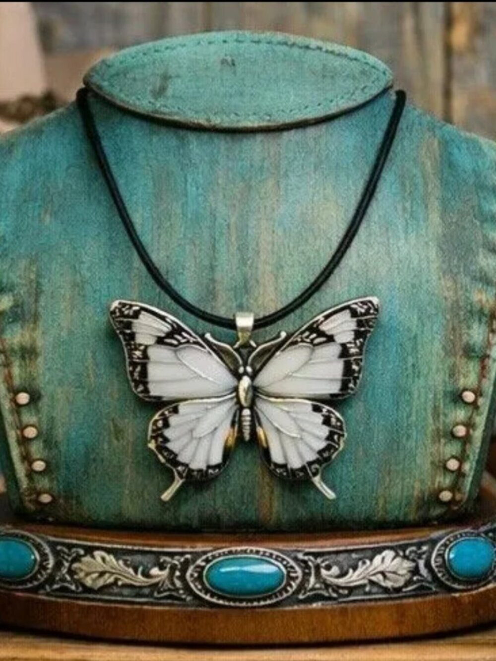 White Butterfly Necklace